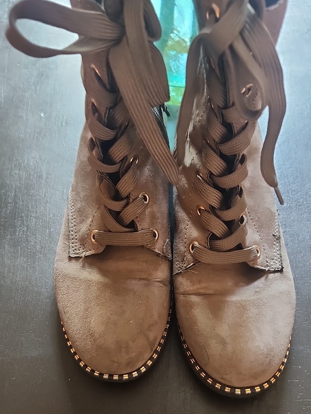 Women’s Brown Suede Lace-Up Ankle Boots
